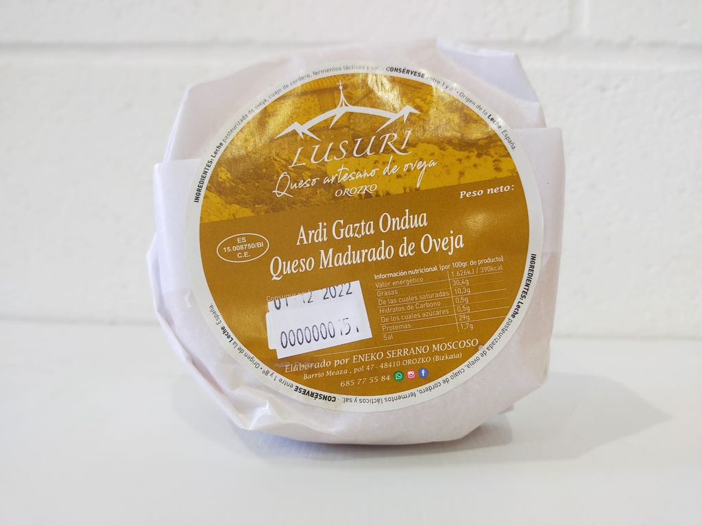GAZTA ERDI-ONDUA - Lusuri (450 gr)