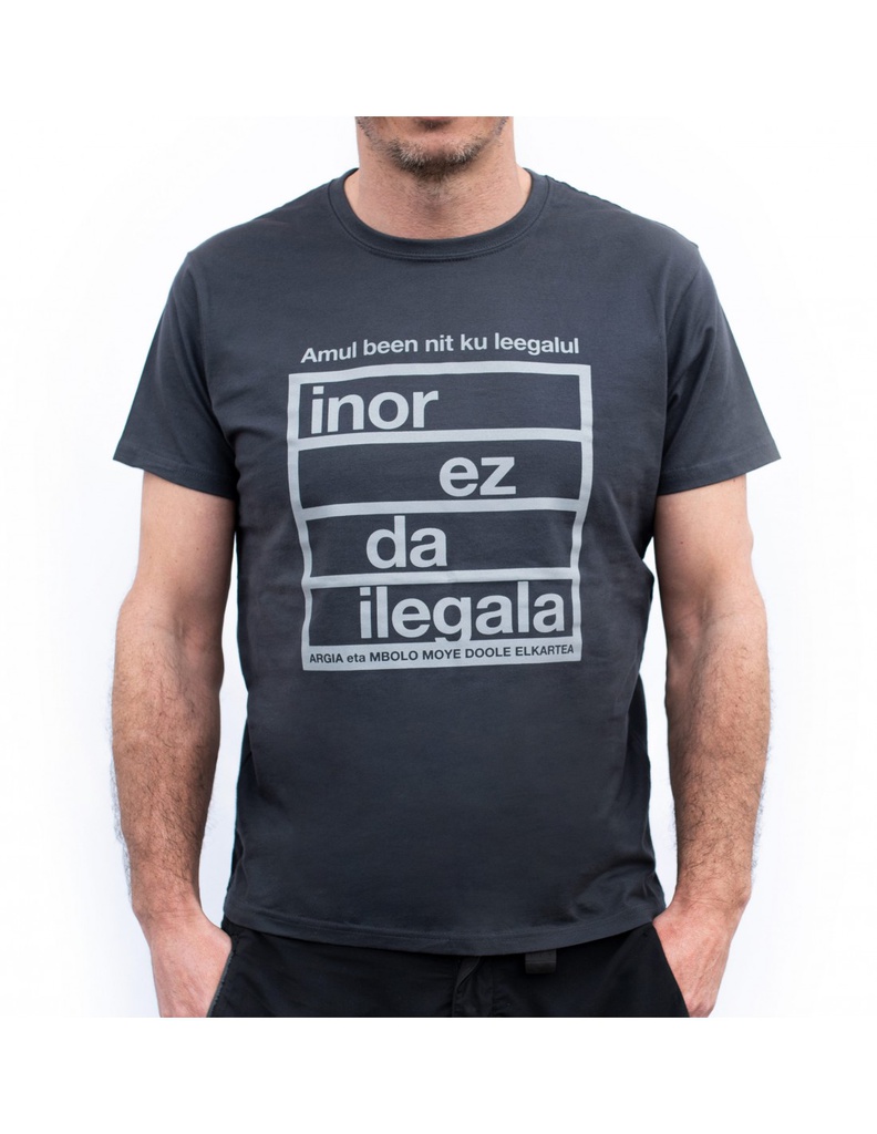 INOR EZ DA ILEGALA kamiseta, gris iluna, zabala