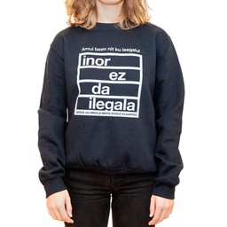 [ELI_1021] INOR EZ DA ILEGALA sudadera txano gabea, gris iluna